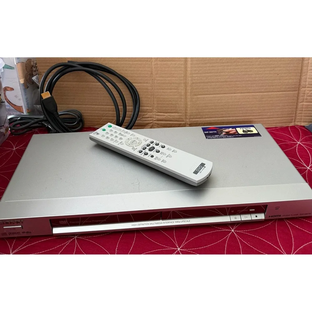 Sony DVP-NS77H DVD Player 1080p Upscaling HDMI Silver with Remote RMT-D175A